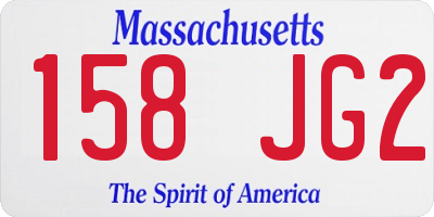 MA license plate 158JG2