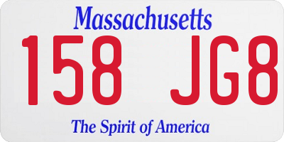 MA license plate 158JG8
