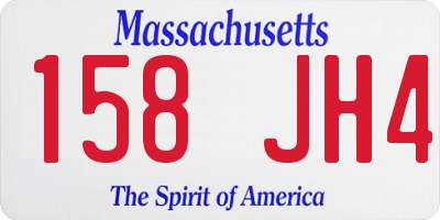 MA license plate 158JH4
