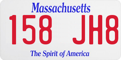 MA license plate 158JH8