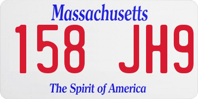 MA license plate 158JH9