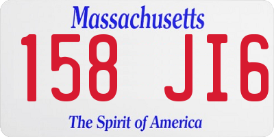 MA license plate 158JI6