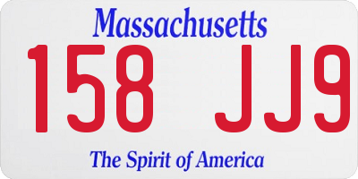 MA license plate 158JJ9