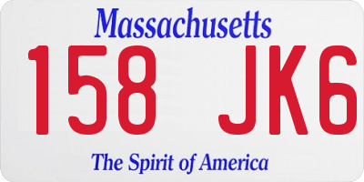 MA license plate 158JK6