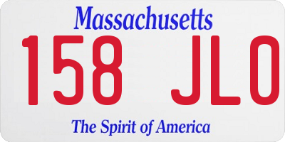 MA license plate 158JL0