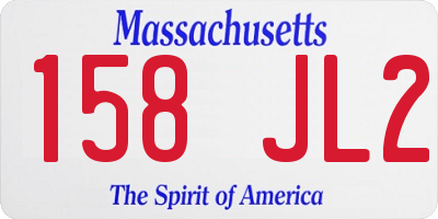 MA license plate 158JL2