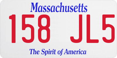 MA license plate 158JL5