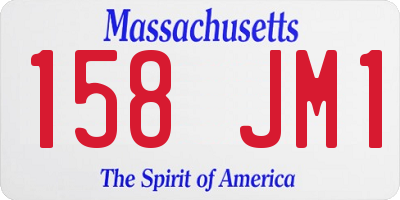 MA license plate 158JM1