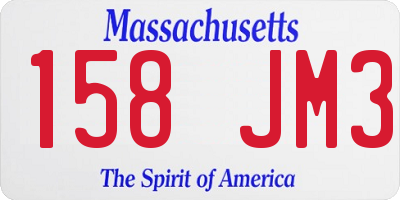 MA license plate 158JM3