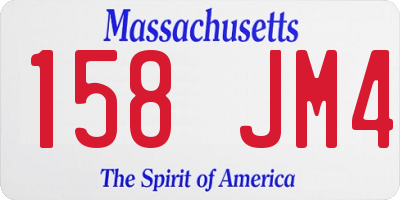 MA license plate 158JM4