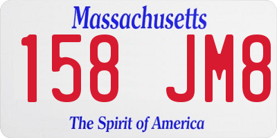 MA license plate 158JM8