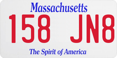 MA license plate 158JN8