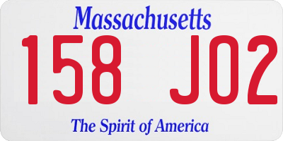 MA license plate 158JO2