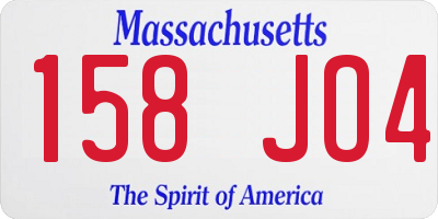 MA license plate 158JO4