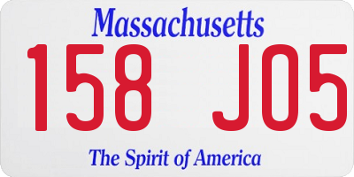 MA license plate 158JO5