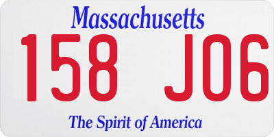 MA license plate 158JO6