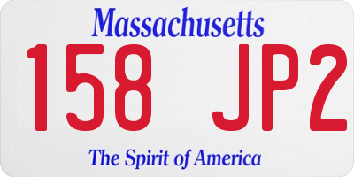 MA license plate 158JP2