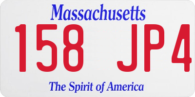 MA license plate 158JP4