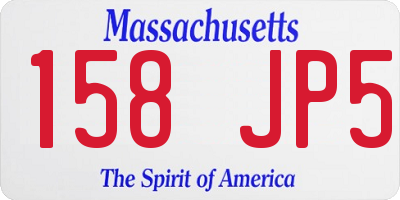 MA license plate 158JP5