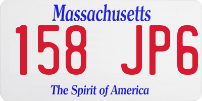 MA license plate 158JP6