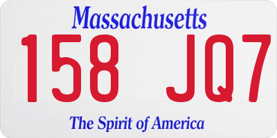 MA license plate 158JQ7