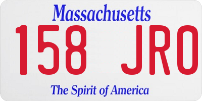 MA license plate 158JR0