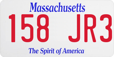 MA license plate 158JR3