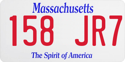 MA license plate 158JR7