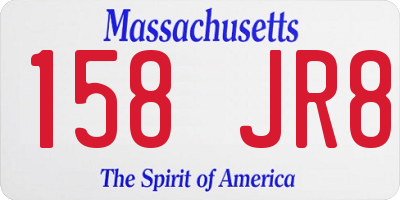 MA license plate 158JR8