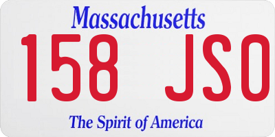 MA license plate 158JS0