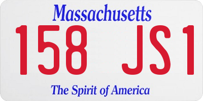 MA license plate 158JS1