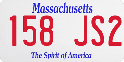 MA license plate 158JS2