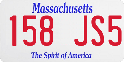 MA license plate 158JS5