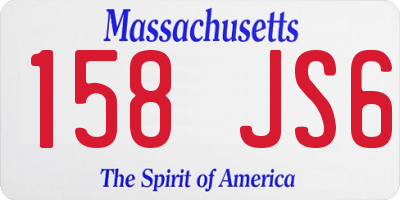 MA license plate 158JS6