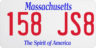 MA license plate 158JS8