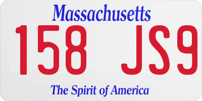 MA license plate 158JS9