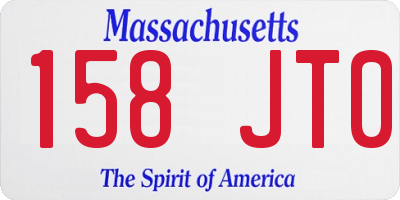 MA license plate 158JT0