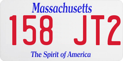 MA license plate 158JT2