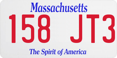 MA license plate 158JT3