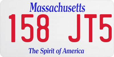 MA license plate 158JT5