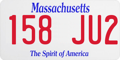 MA license plate 158JU2