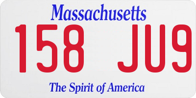 MA license plate 158JU9