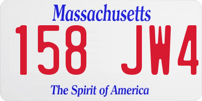 MA license plate 158JW4