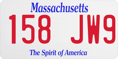 MA license plate 158JW9