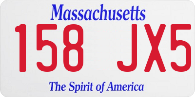 MA license plate 158JX5
