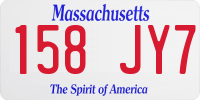 MA license plate 158JY7