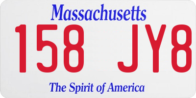 MA license plate 158JY8