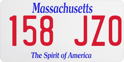 MA license plate 158JZ0