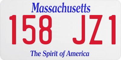 MA license plate 158JZ1