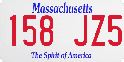 MA license plate 158JZ5